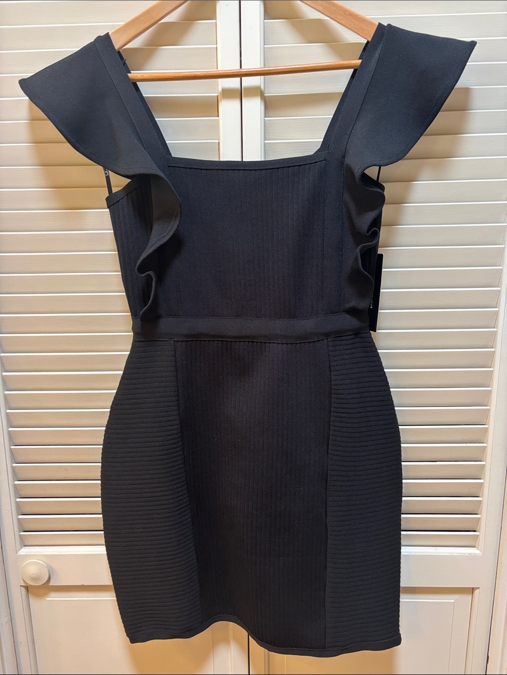 Lulu's Black Ruffle Sleeve Mini Dress